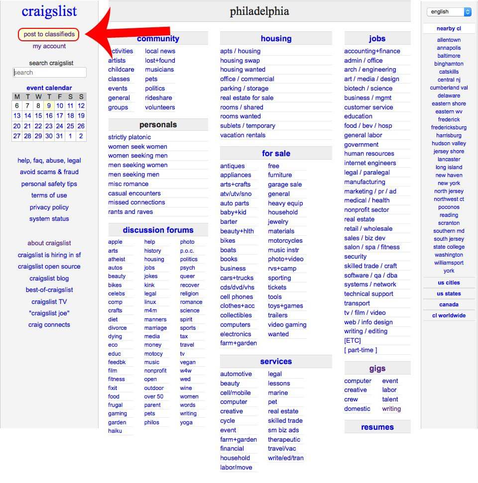 Posting to Craigslist