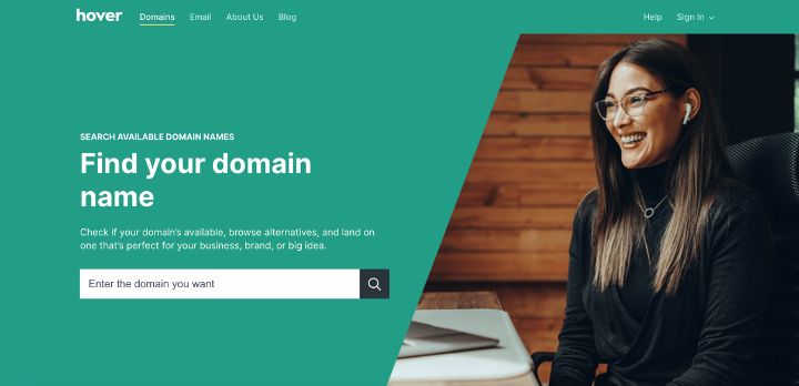 hover domains homepage