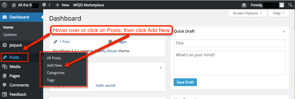 WordPress Adding Post