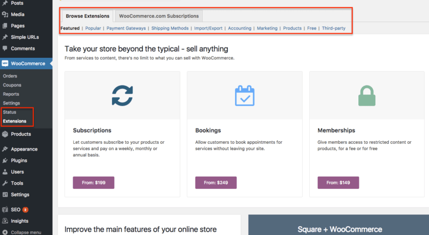 WooCommerce Extensions