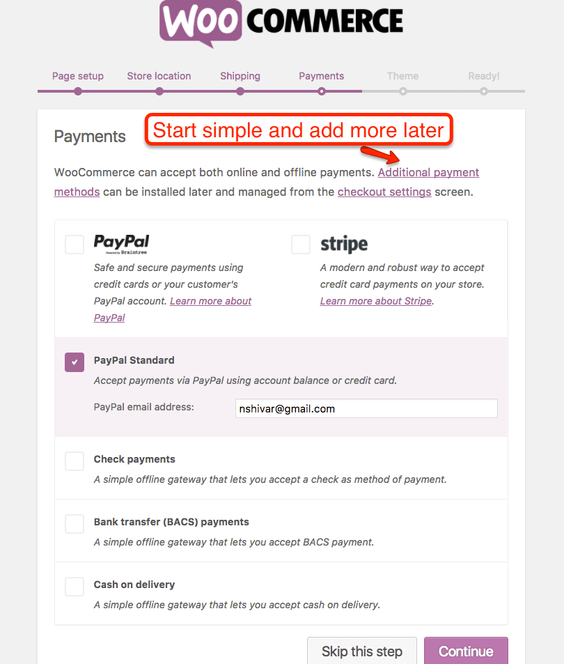 WooCommerce Payment Settings