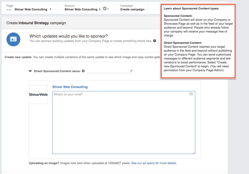 LinkedIn Sponsored Content Ad Types