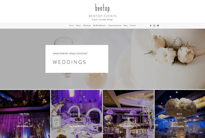 Bentop Events Website