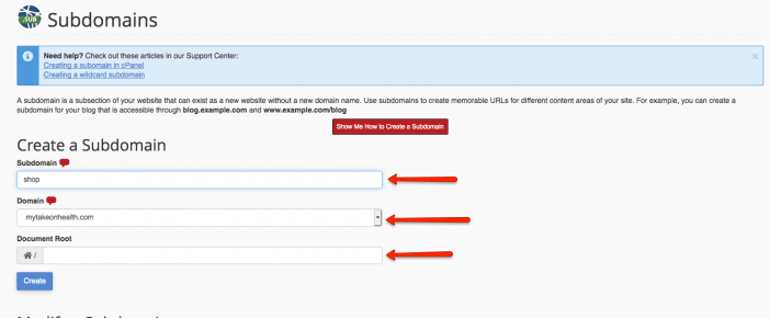 Create Subdomain