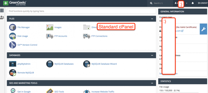 GreenGeeks cPanel