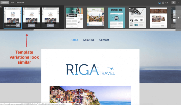 Jimdo Template Variations
