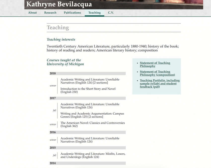 Kathryne Bevilacqua professor portfolio