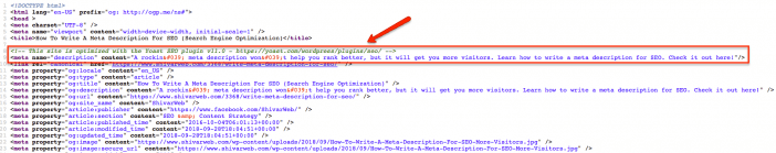 Meta Description in Code