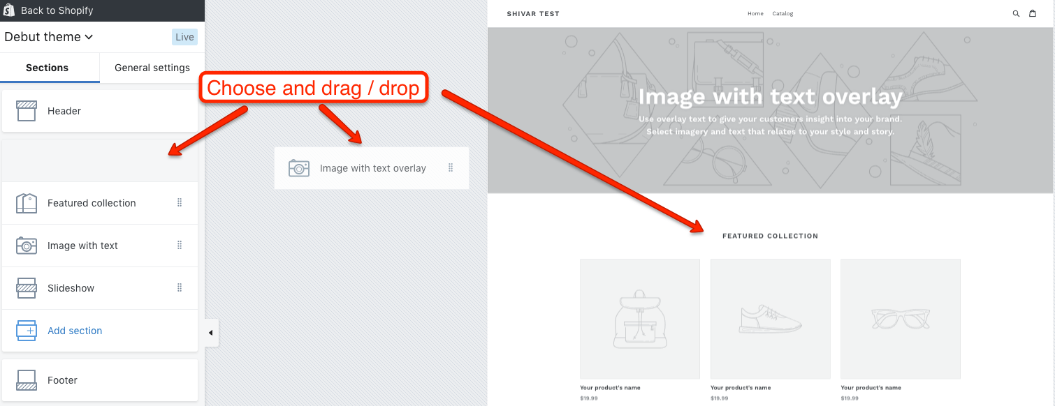 Shopify Drag Drop