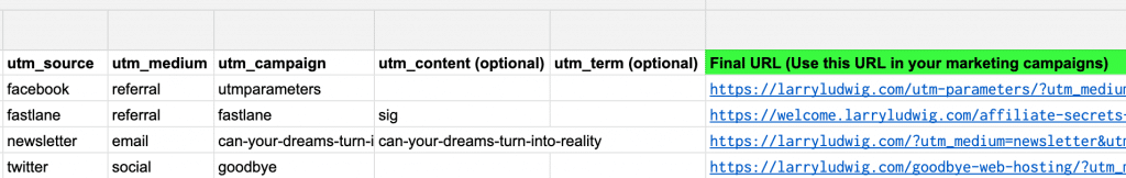 UTM Spreadsheet