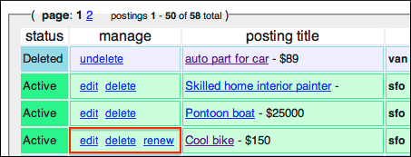 Manage Craigslist Ads