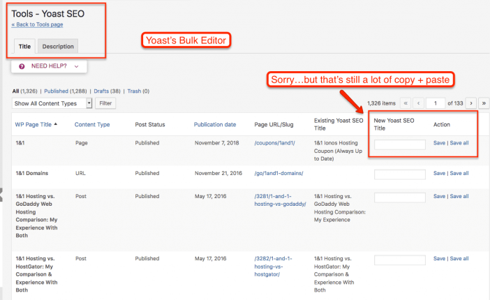 Yoast Bulk Editor